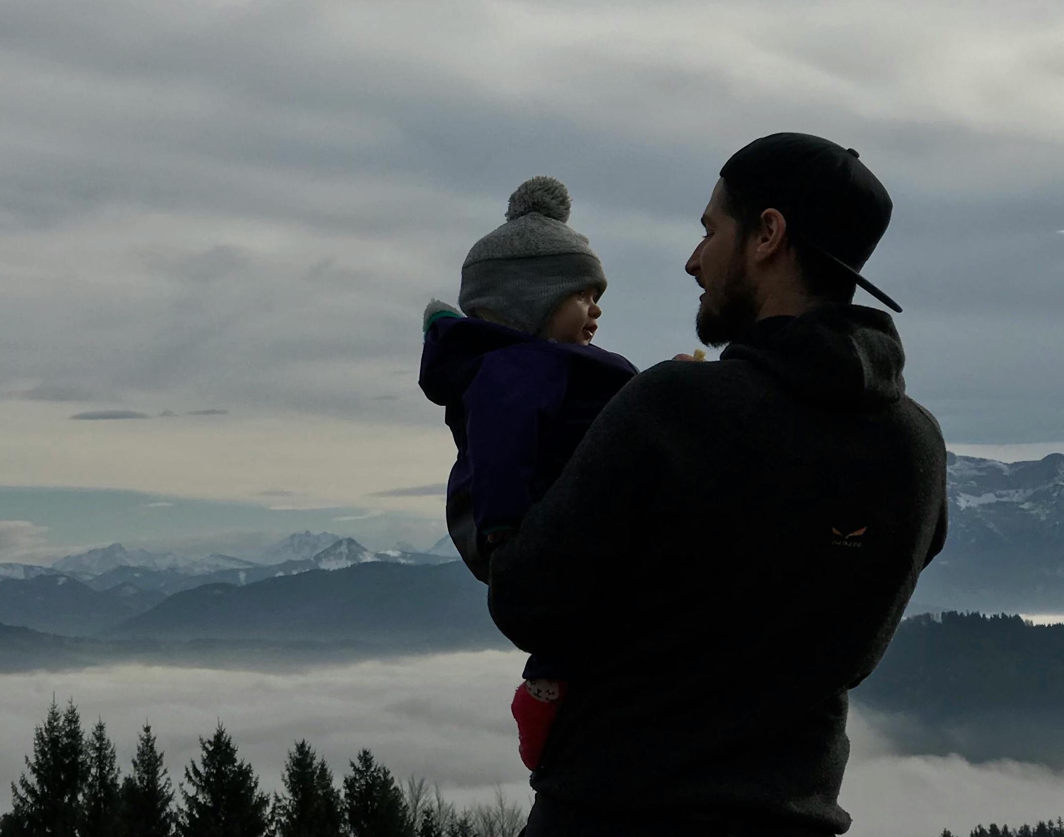 Man looking out at a view